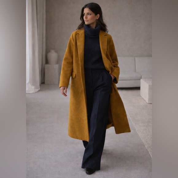 J. Crew Jackets & Blazers - NWT!! Topshop Lily Knit Back Midi Coat 🧥 | Mustard | Size 12